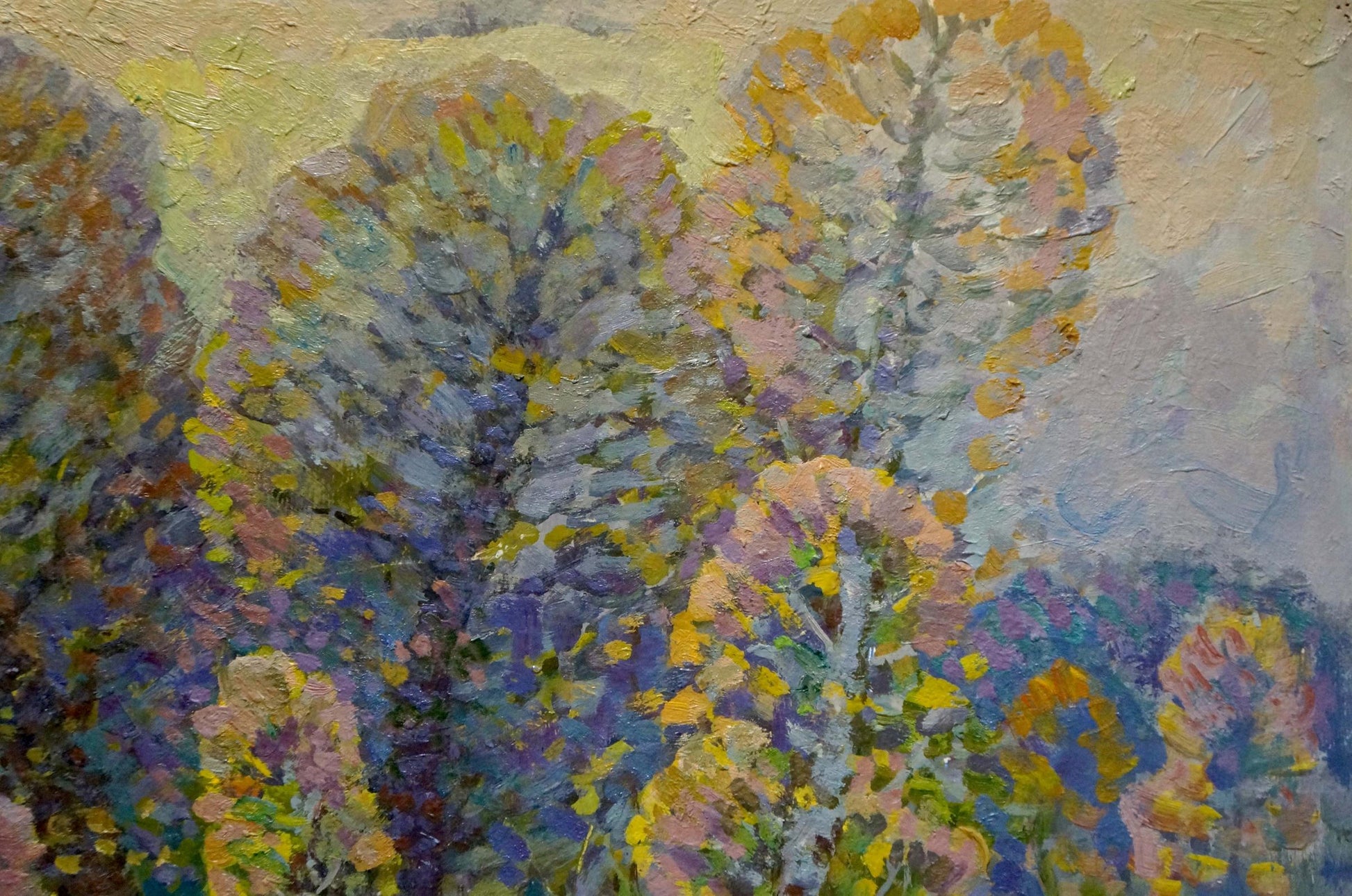 Oil painting Fog in the autumn forest by Ruban Grigory Savelievich