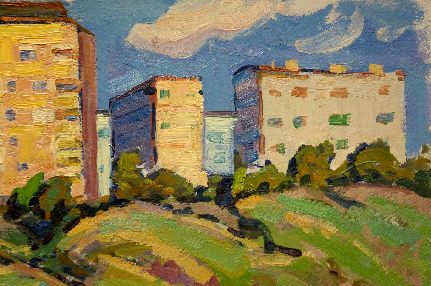 Vibrant impressionist oil painting of urban landscape by Ruban Grigory Savelievich