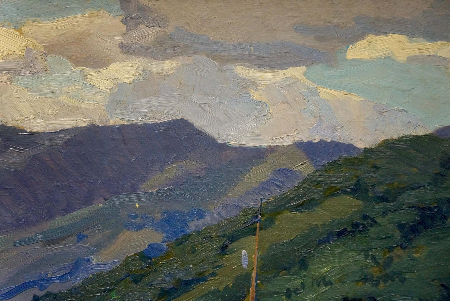 Oil painting of layered mountains by Fomin Anatoly Nikiforovich