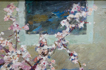 Oil painting of cherry blossoms by Fedor Zakharov