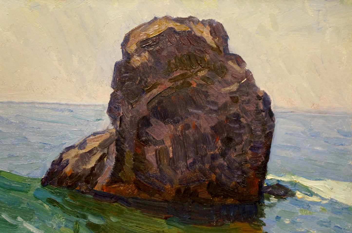 Oil painting Gomolsky G.S. Marine sketch: textured rock formation in water