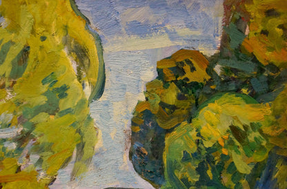 Vibrant impressionist oil painting The last rays of the sun by Gaiduk Viktor Kirillovich