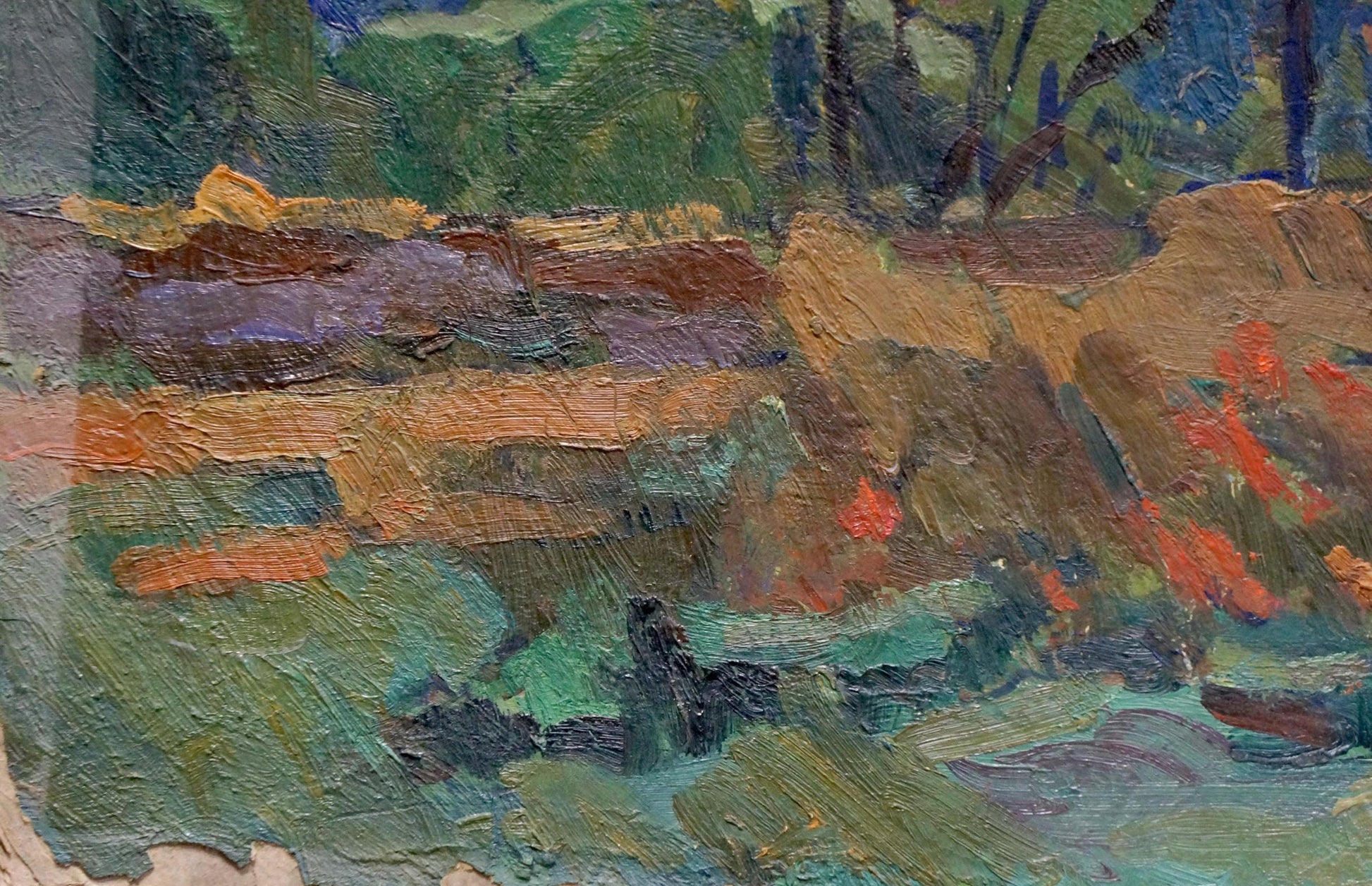 Oil painting In the Evening by Fomin Anatoly Nikiforovich, textured landscape