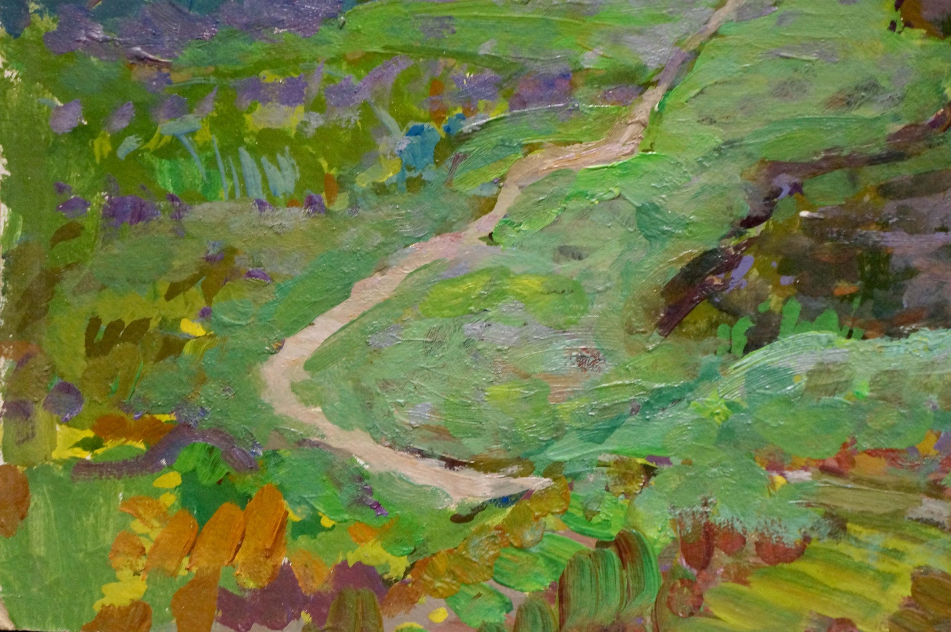 Vibrant impressionist Lake Ruban oil painting by Grigory Savelievich