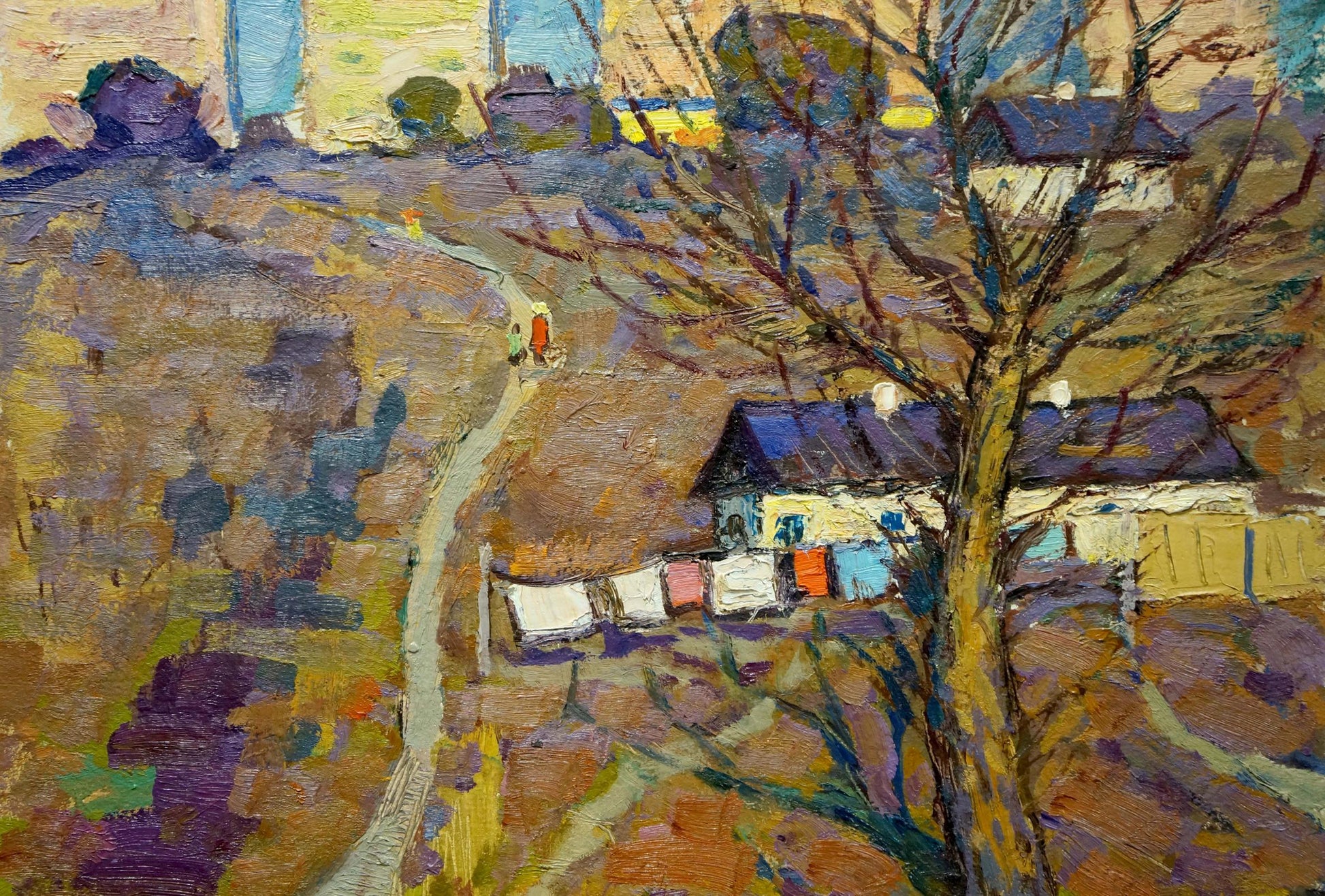 Oil painting Spring by Ruban Grigory Savelievich, impressionistic rural landscape