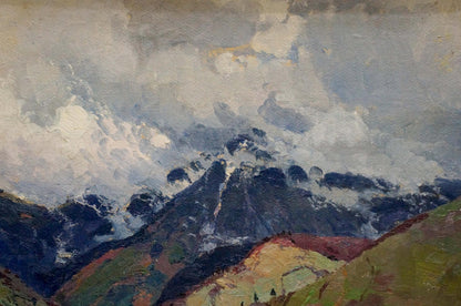 Oil painting of snow-capped mountains by Sidoruk Vladimir Fedorovich