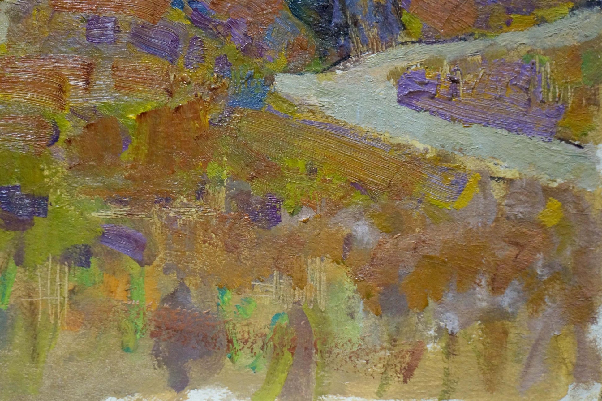Impasto oil painting Spring by Ruban Grigory Savelievich, earthy landscape