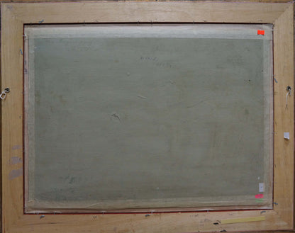Back of framed oil painting Mountain landscape by Sidoruk Vladimir Fedorovich