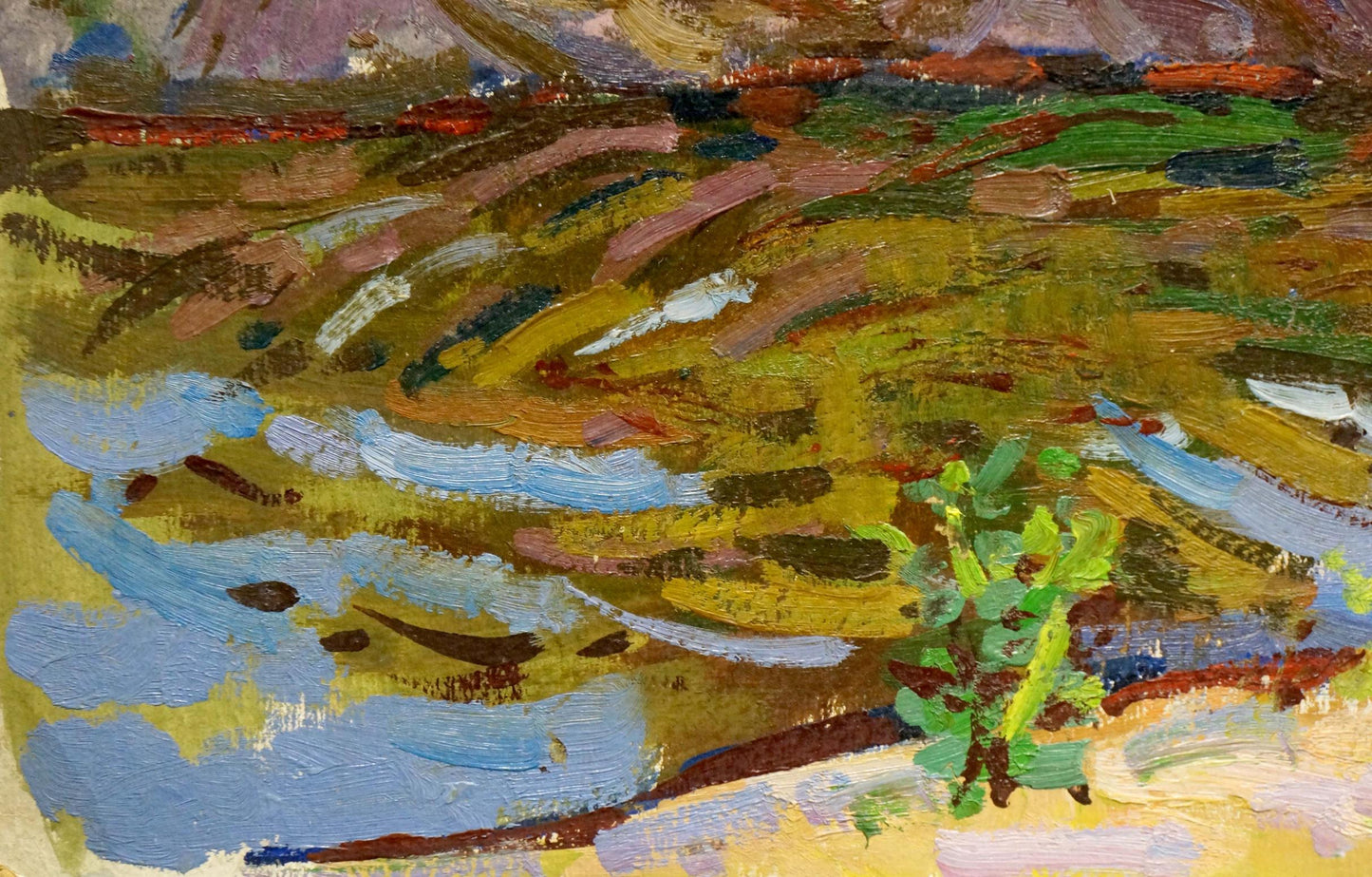 Vibrant impressionist oil painting The river flooded the forest by Grigory Ruban