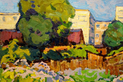 Impressionistic oil painting of lilac blooms by Ruban Grigory Savelievich