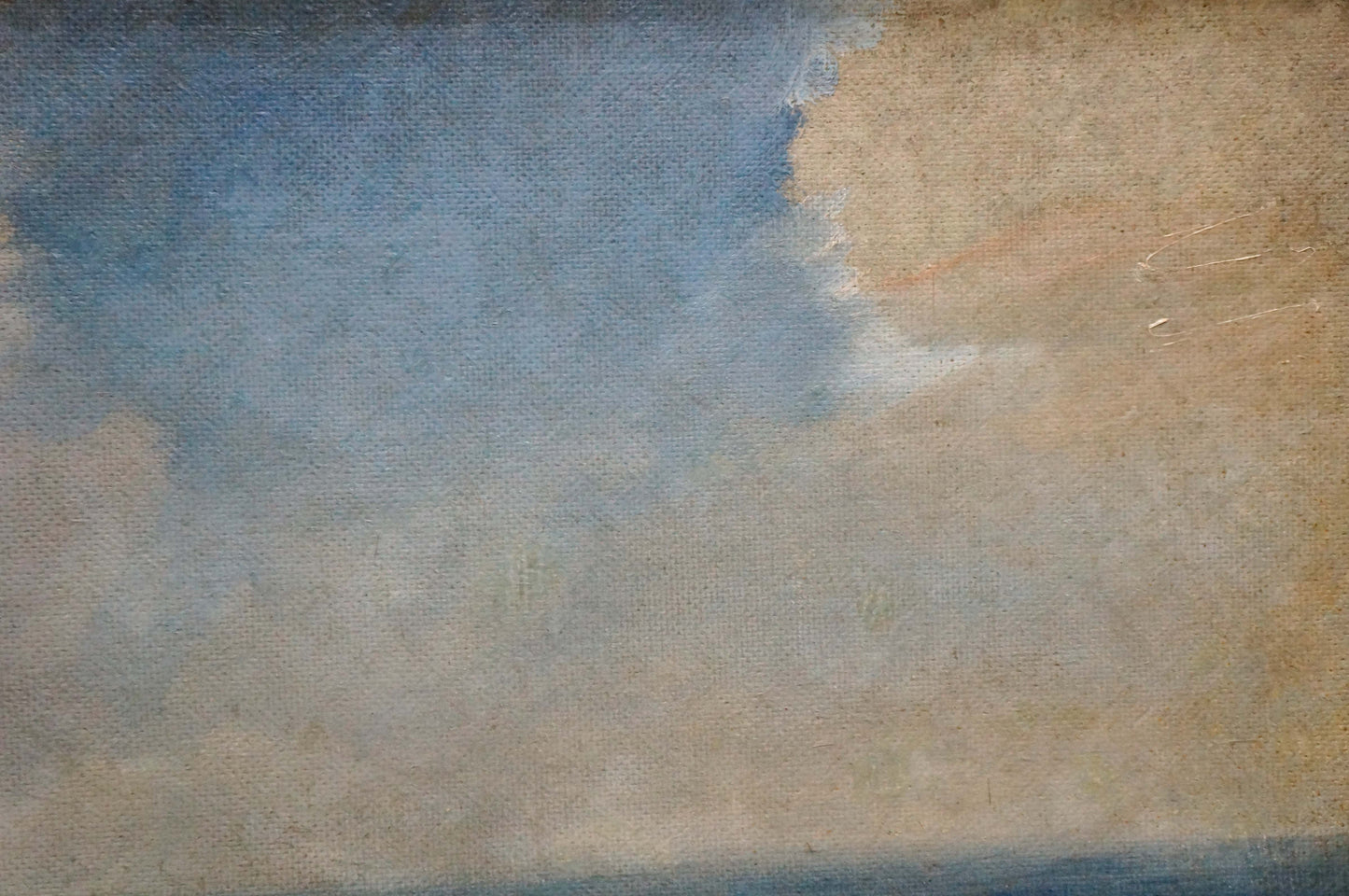 Oil painting Pacific sea by Yakov Aleksandrovich Basov, blended blue beige sky
