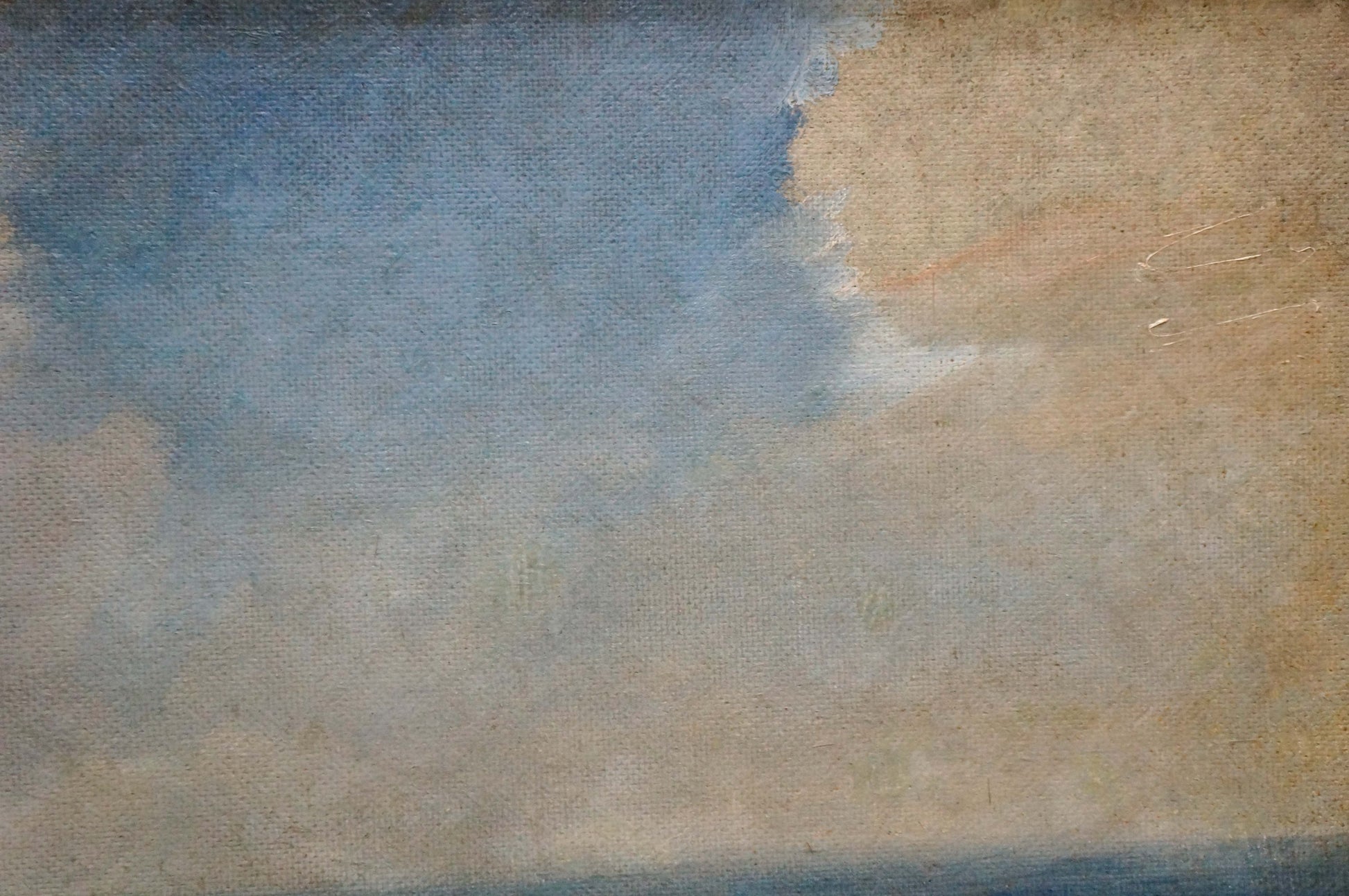 Oil painting Pacific sea by Yakov Aleksandrovich Basov, blended blue beige sky