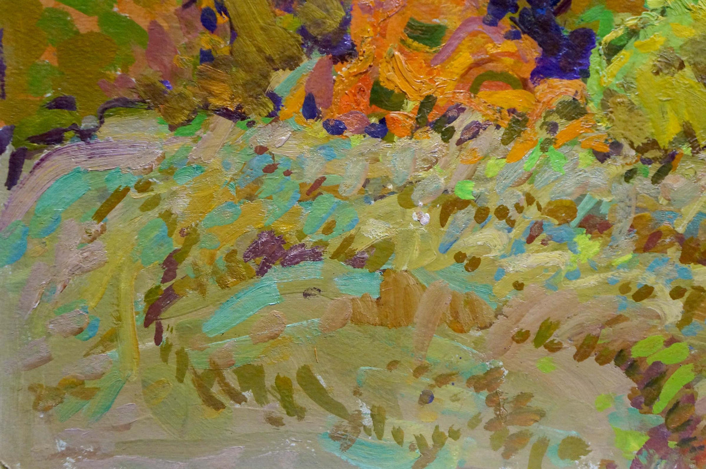 Vibrant impressionist oil painting The Beauty of Golden Autumn by Grigory Ruban