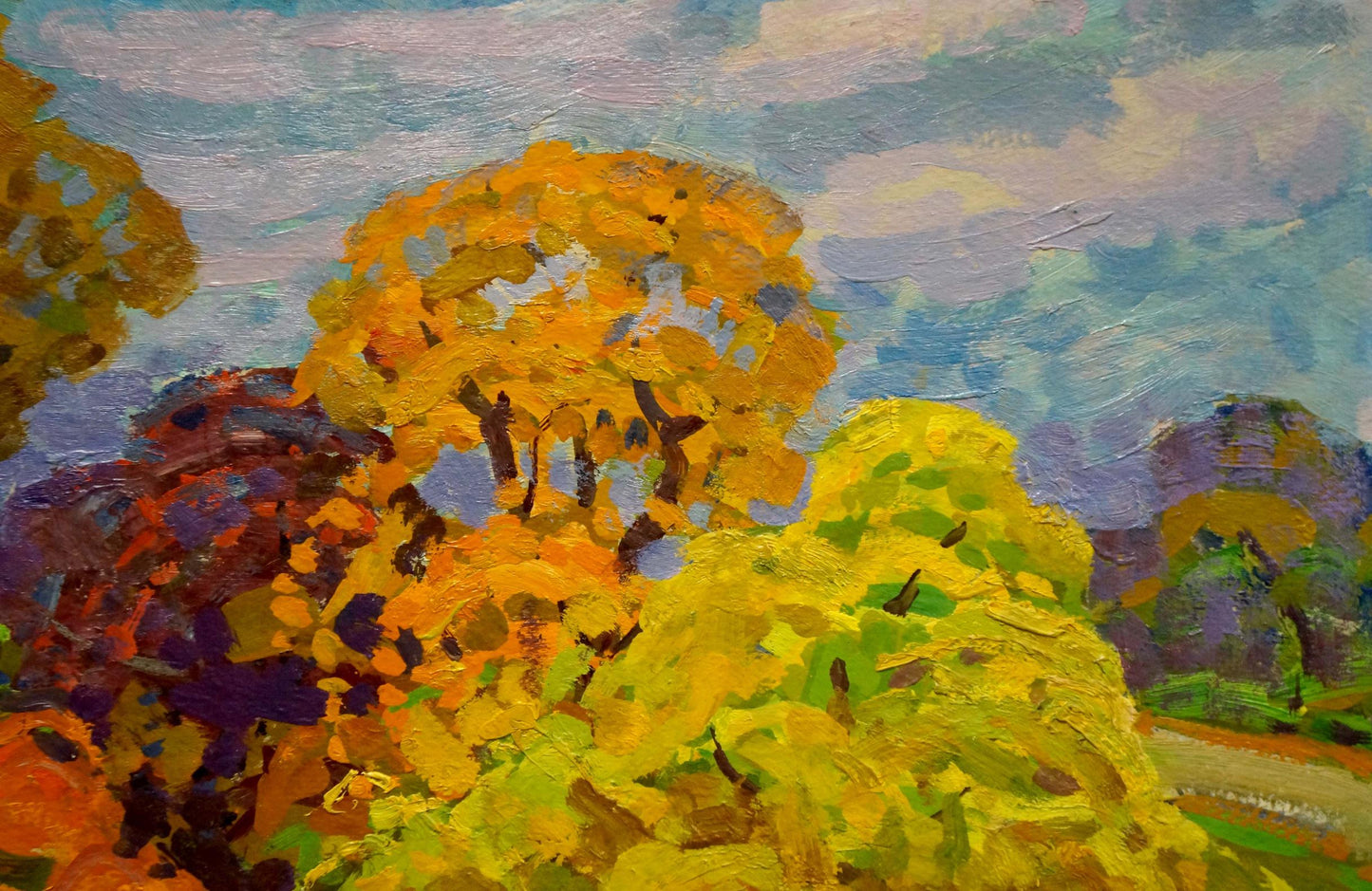 Oil painting The beauty of golden autumn by Grigory Ruban