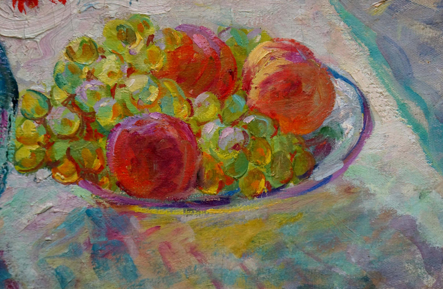 Oil painting by Basov Yakov Alexandrovich of grapes and peaches