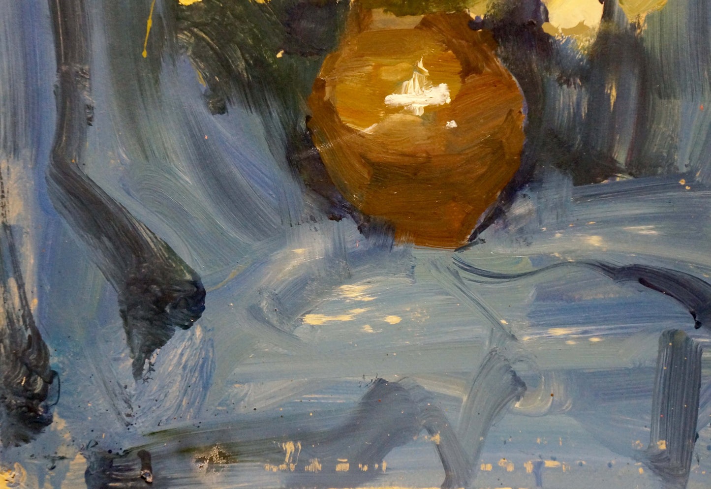 Oil painting still life of vibrant orange fruit by Olkhov Vladimir Nikolaevich