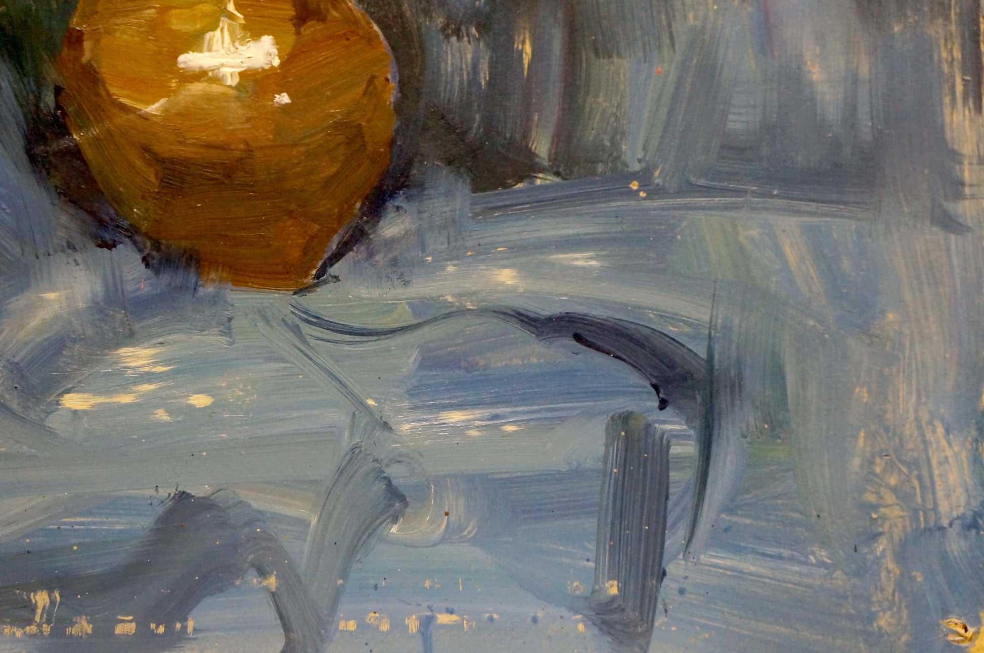 Oil painting of glossy golden-orange fruit by Olkhov Vladimir Nikolaevich