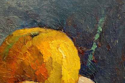 Oil painting Apples on the table by Sergeev N. S. textured impressionistic fruit