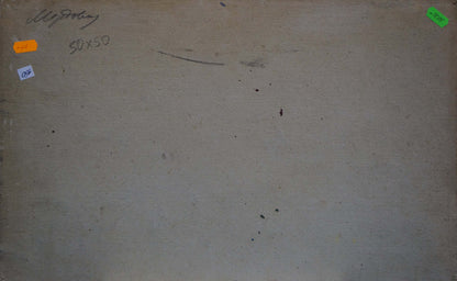 Back of beige textured canvas by Fog Mordovets Andrey Nikitich with labels