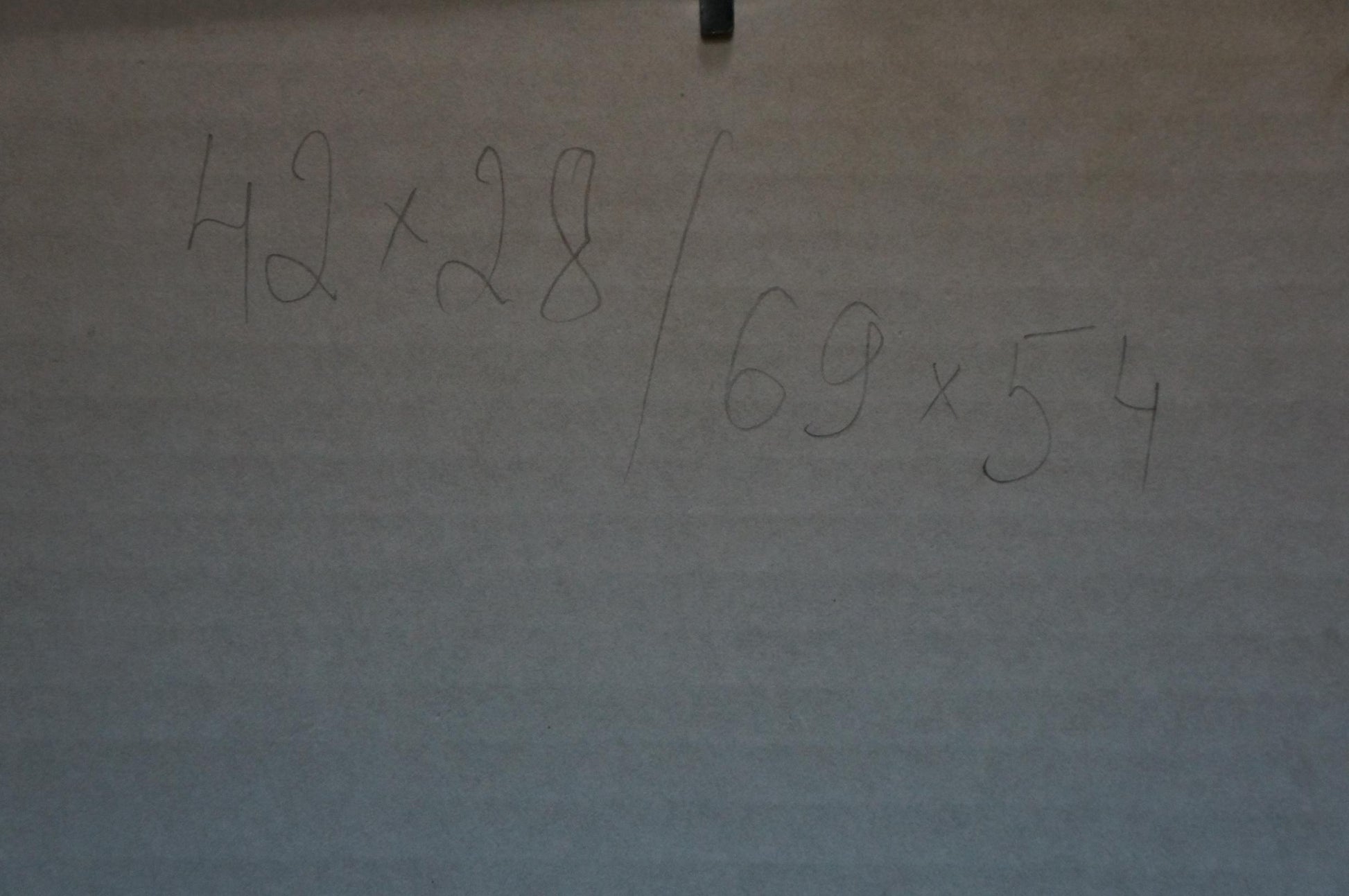 Back of Sergey Grigoryev oil painting portrait with handwritten measurements