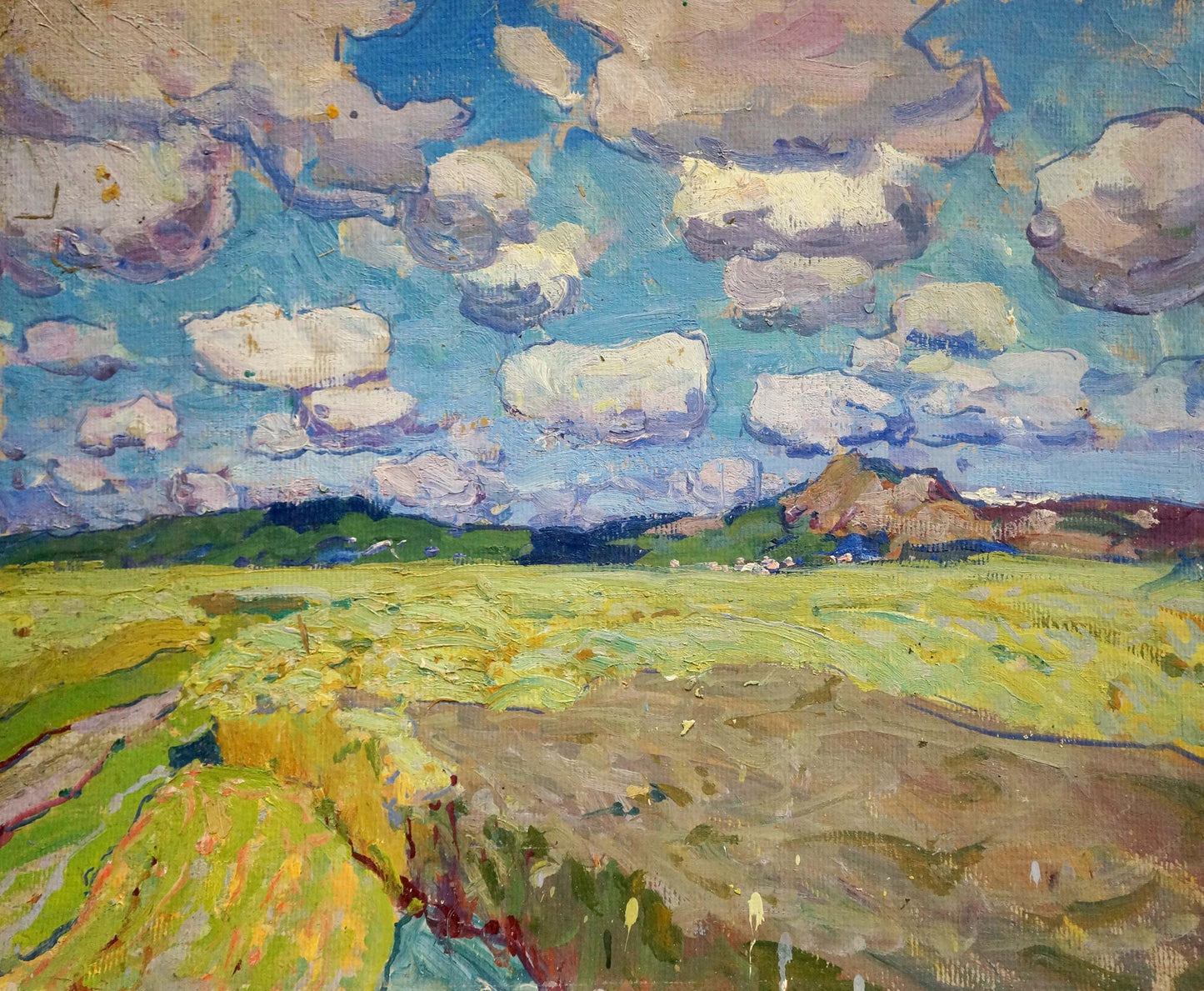 Golden Grain Fields oil painting by Georgy Kolosovsky impressionist landscape