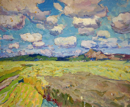 Golden Grain Fields oil painting by Georgy Kolosovsky impressionist landscape