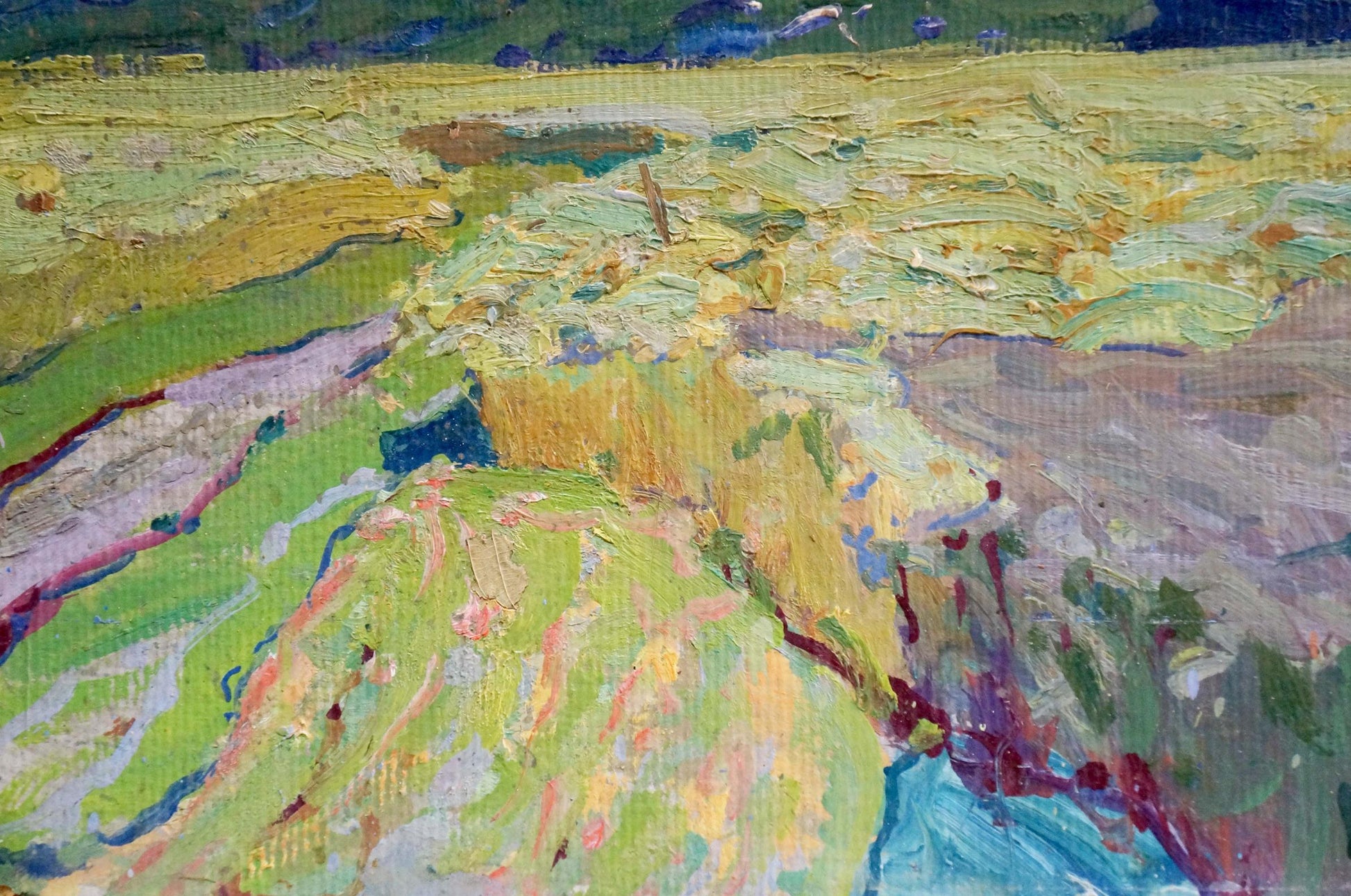 Impasto textured Golden Grain Fields oil painting by Georgy Kolosovsky