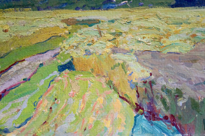 Impasto textured Golden Grain Fields oil painting by Georgy Kolosovsky