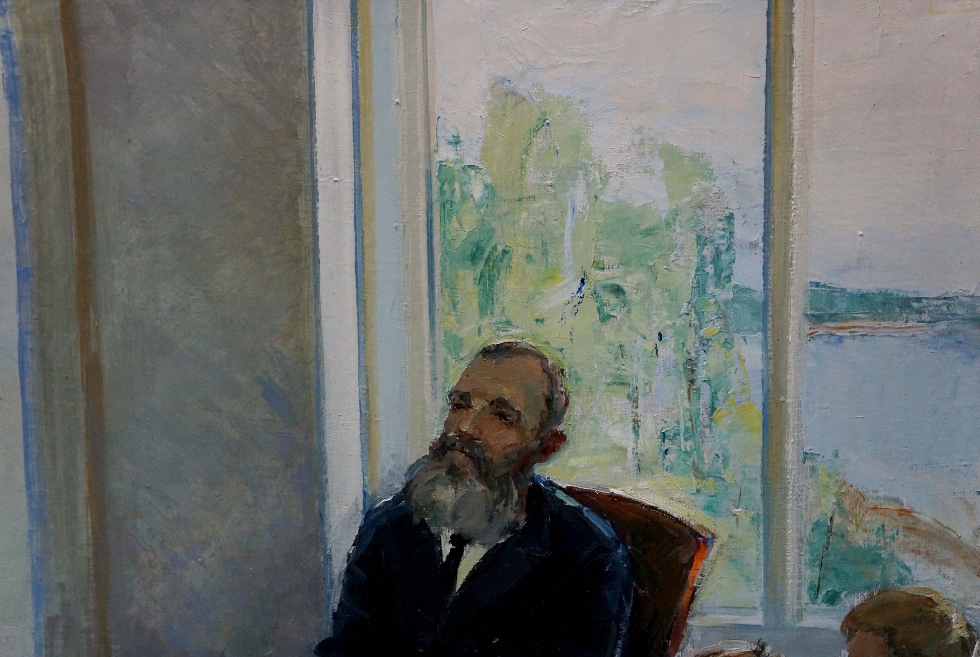 Oil painting by Tsvetkova Valentina Petrovna: man with gray beard in suit