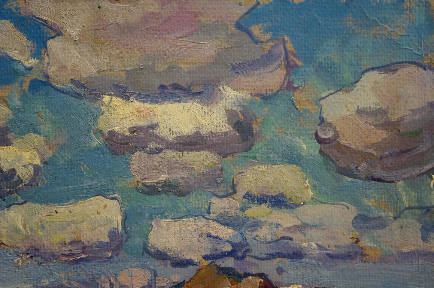 Oil painting of fluffy clouds by Georgy Kolosovsky