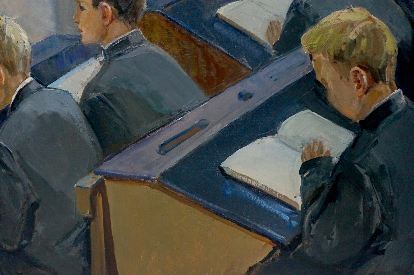 Oil painting Performance before class by Tsvetkova Valentina Petrovna