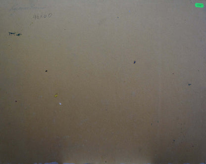 Back of Oil painting Its a nasty day by Kolosovsky Georgy Sergeevich on beige wall with faint pencil markings