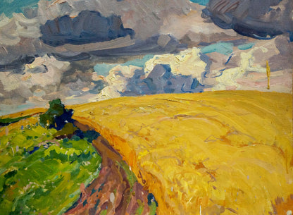 Vibrant impressionist oil painting Before the Rain by Kolosovsky Georgy Sergeevich