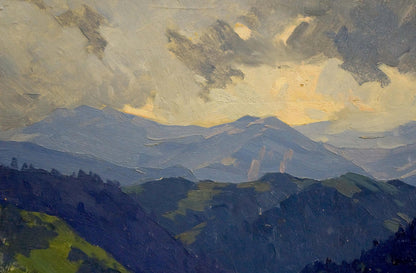 Oil painting of layered mountains by Kushnir Veniamin Vladimirovich