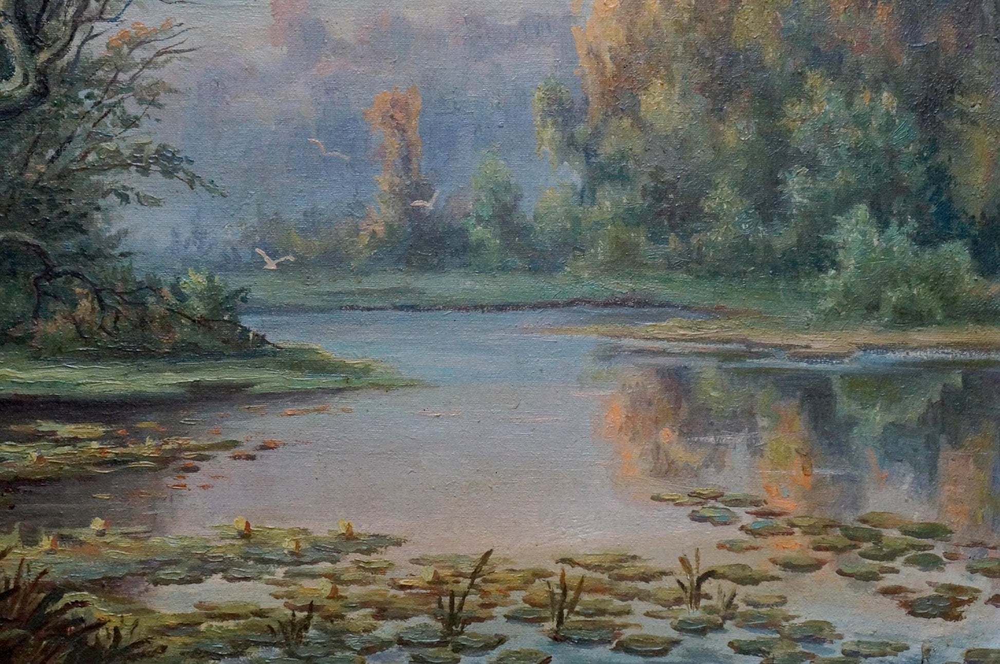 Serene oil painting of tranquil lake by Bonya Grigory Vasilievich