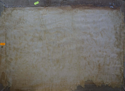 Back of weathered beige canvas for Oil painting Boats by the shore