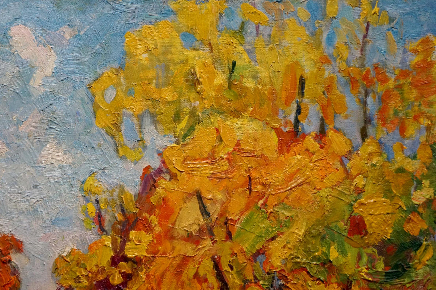 Vibrant impressionist oil painting Golden autumn by Kolosovsky Georgy Sergeevich