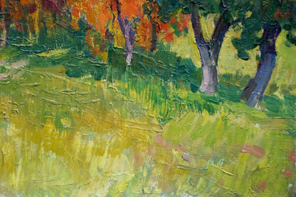 Vibrant impressionist oil painting Golden Autumn by Kolosovsky Georgy Sergeevich