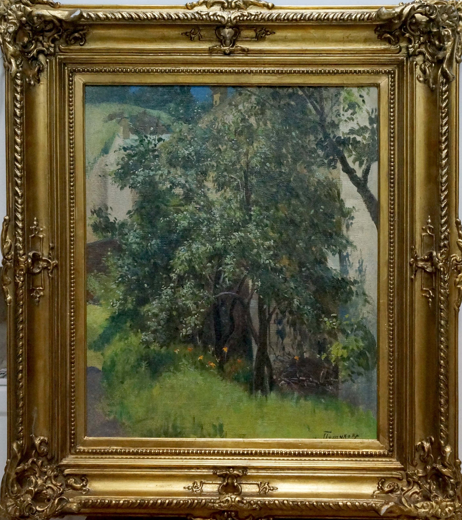 Oil painting Forest by Petukhov Alexander Mikhailovich, lush green tree