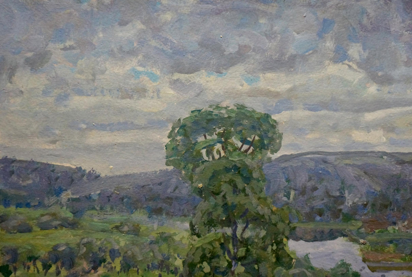 Oil painting After the Rain by Kolosovsky Georgy Sergeevich, lush tree in landscape
