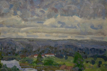 Serene impressionist oil painting After the Rain by Kolosovsky Georgy Sergeevich