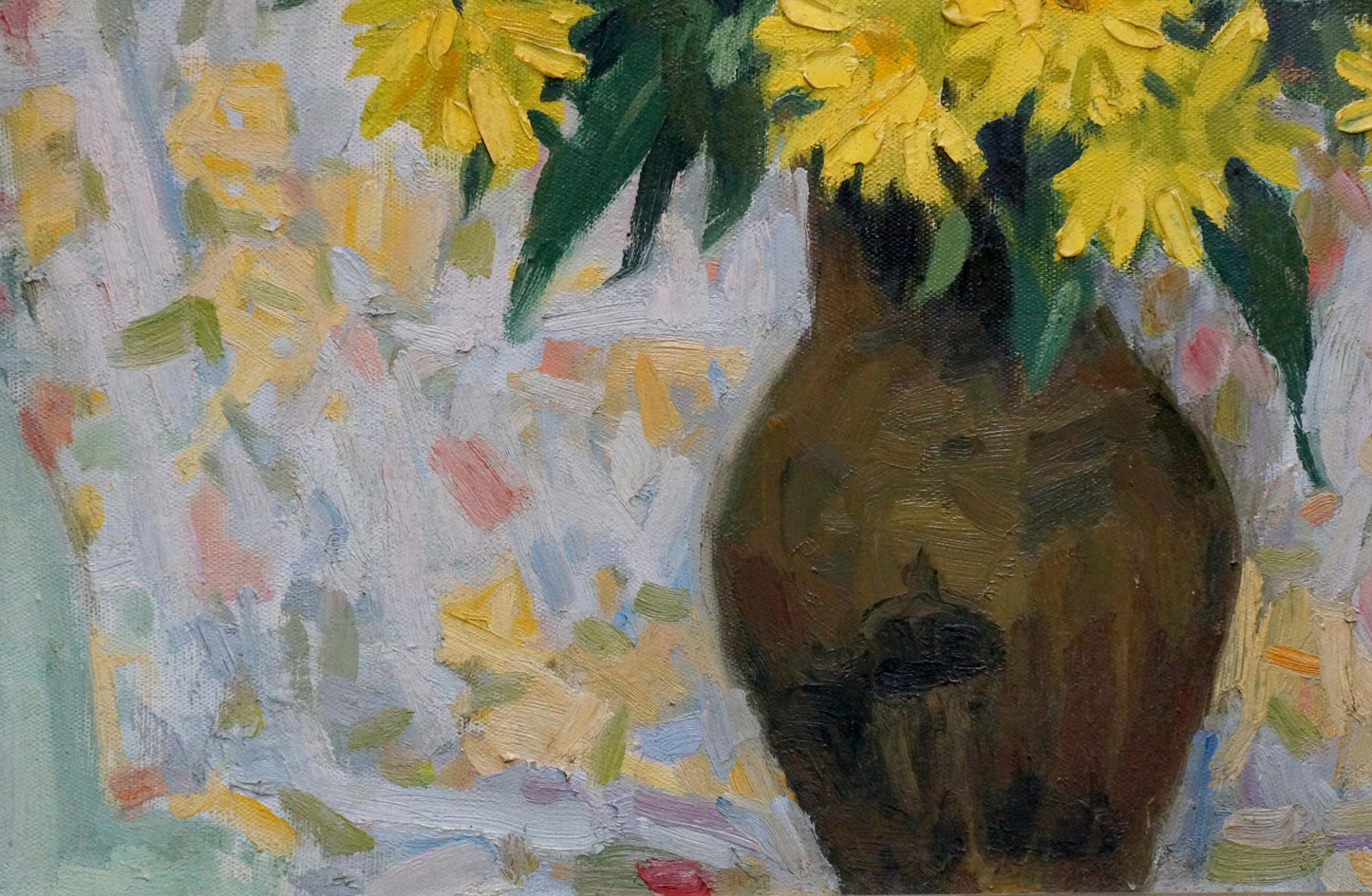 Oil painting Golden balls by Bortnikov Nikolay Fedorovich with yellow daisies