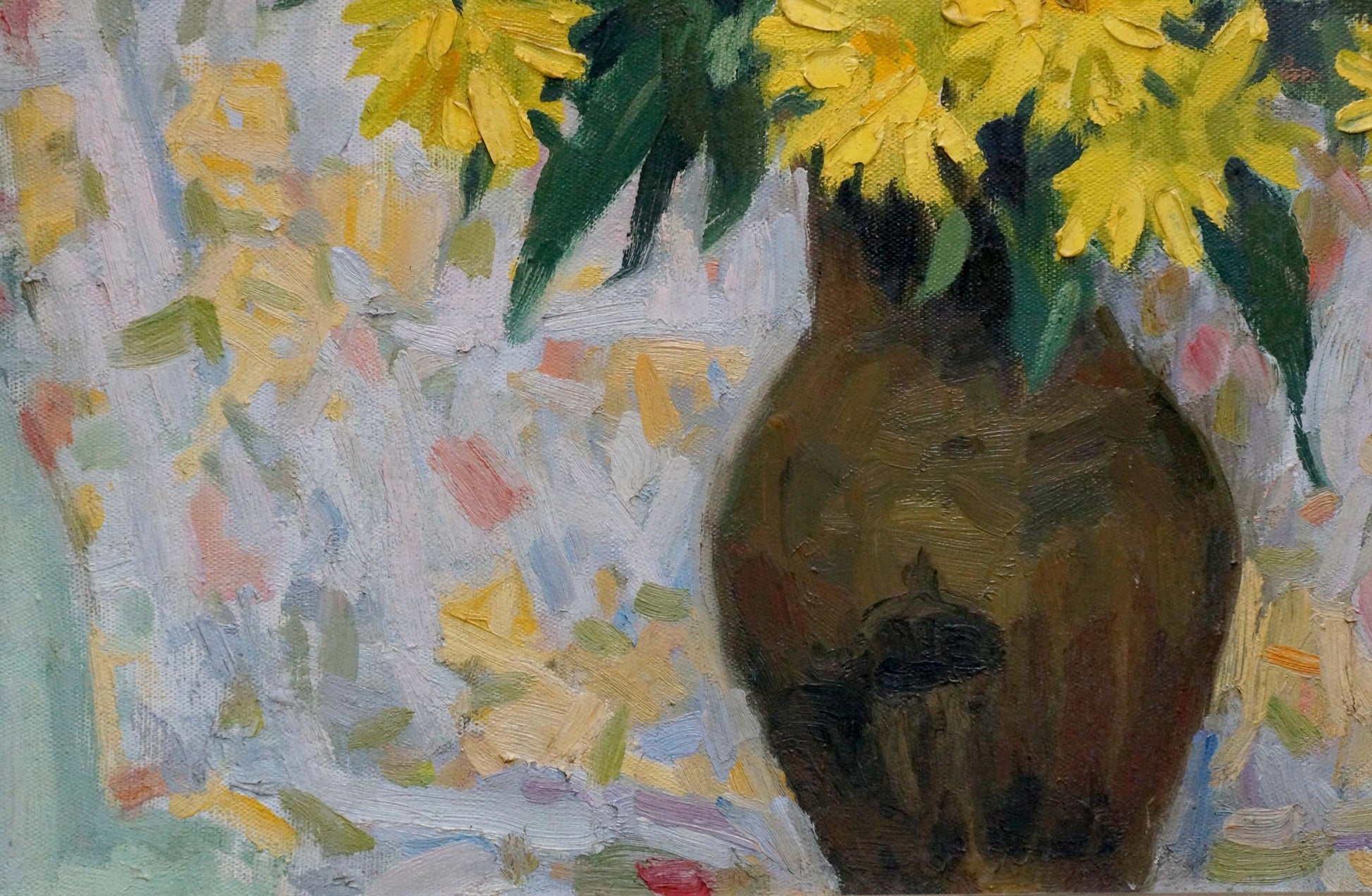 Oil painting Golden balls by Bortnikov Nikolay Fedorovich with yellow daisies