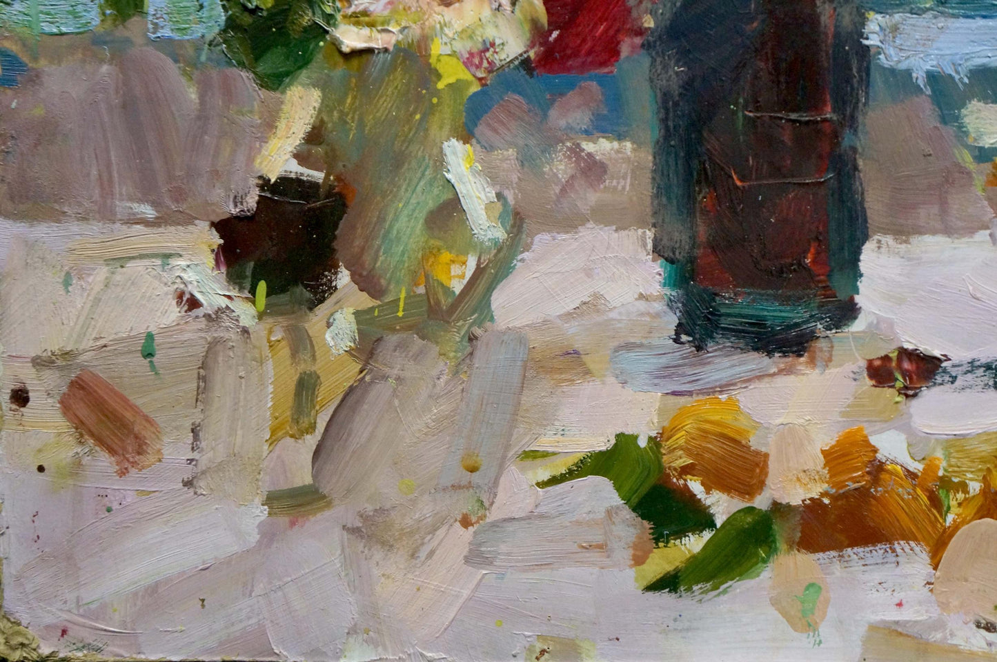 Oil painting Still life Shvab Vladimir with earthy textured brushstrokes