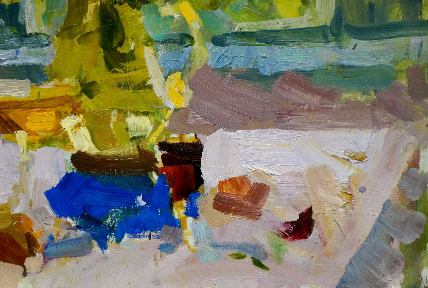 Oil painting Still life Shvab Vladimir abstract expressionist textured vibrant colors
