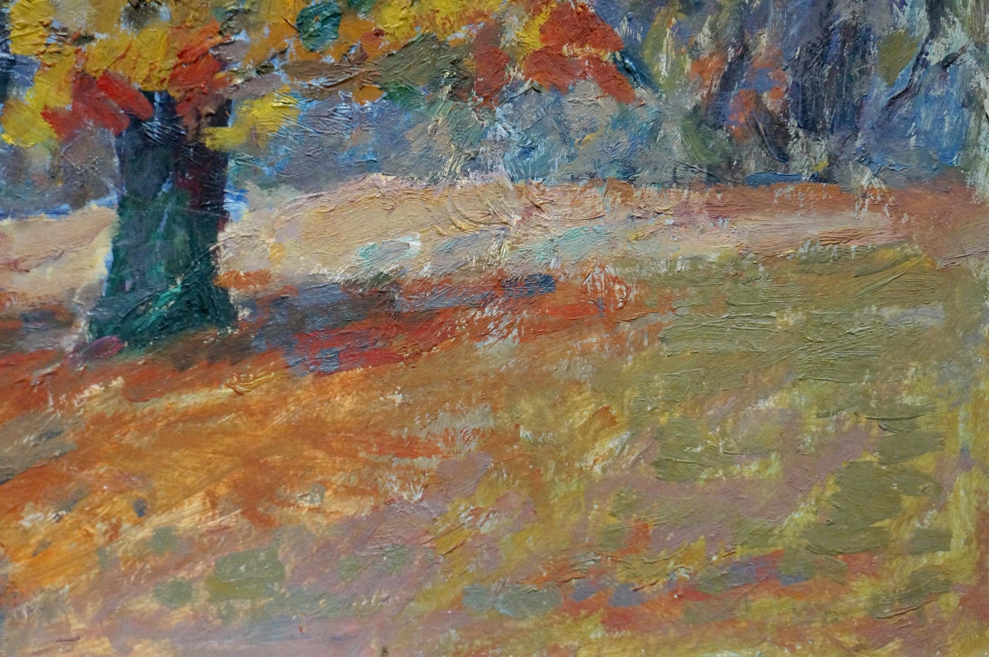Oil painting of vibrant autumn oak tree by Petrashevsky Stanislav Vasilievich