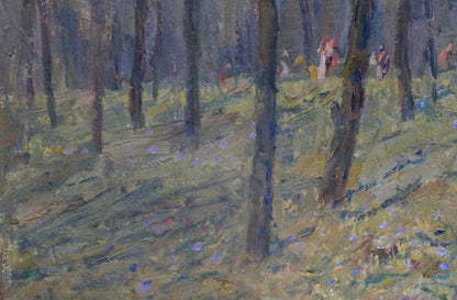 Impressionistic oil painting of forest scene by Petrashevsky Stanislav Vasilievich