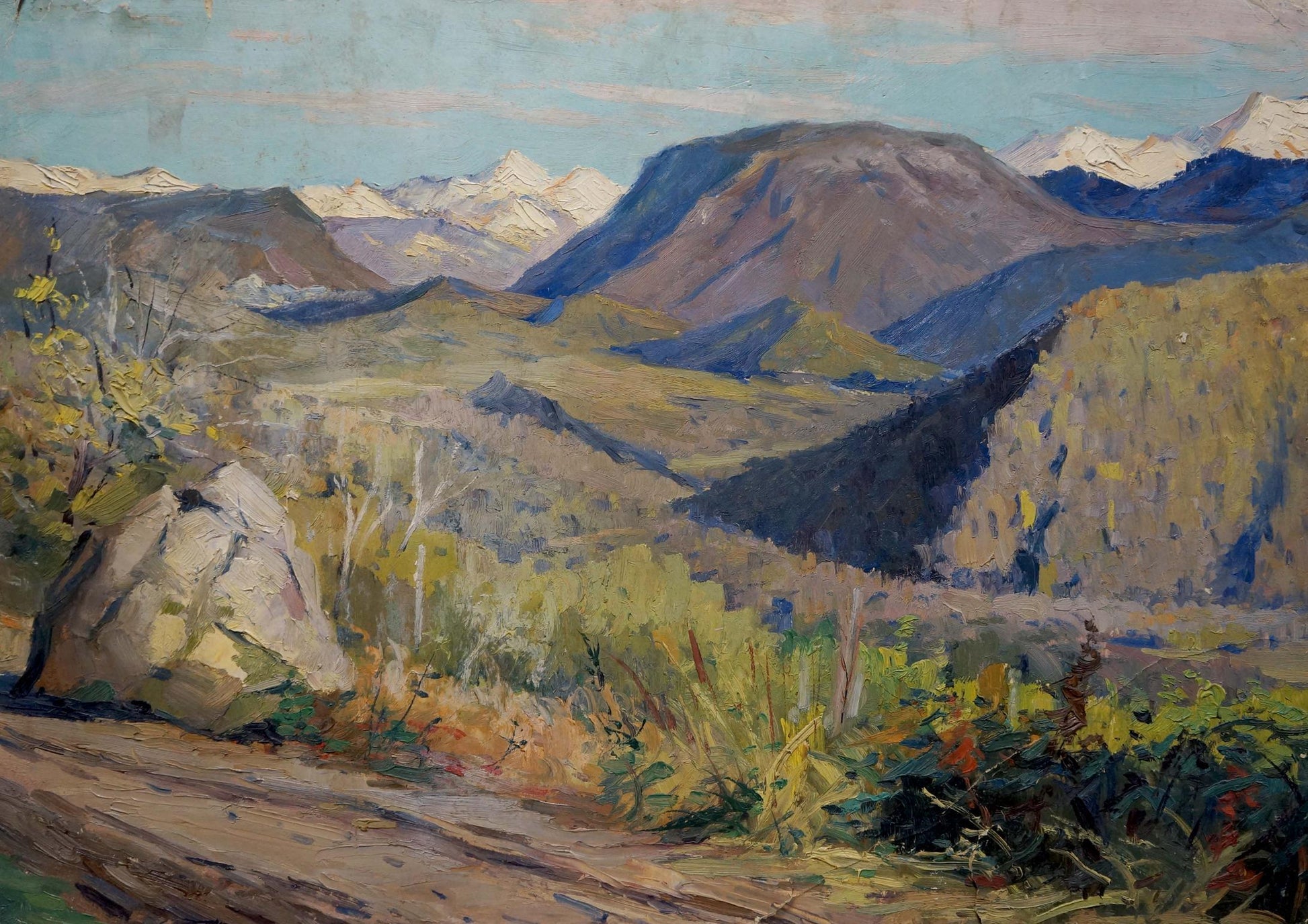 Oil painting of snow-capped mountains by Egorov Boris Kuzmich