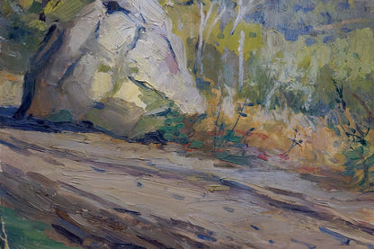 Oil painting of rocky mountains landscape by Egorov Boris Kuzmich