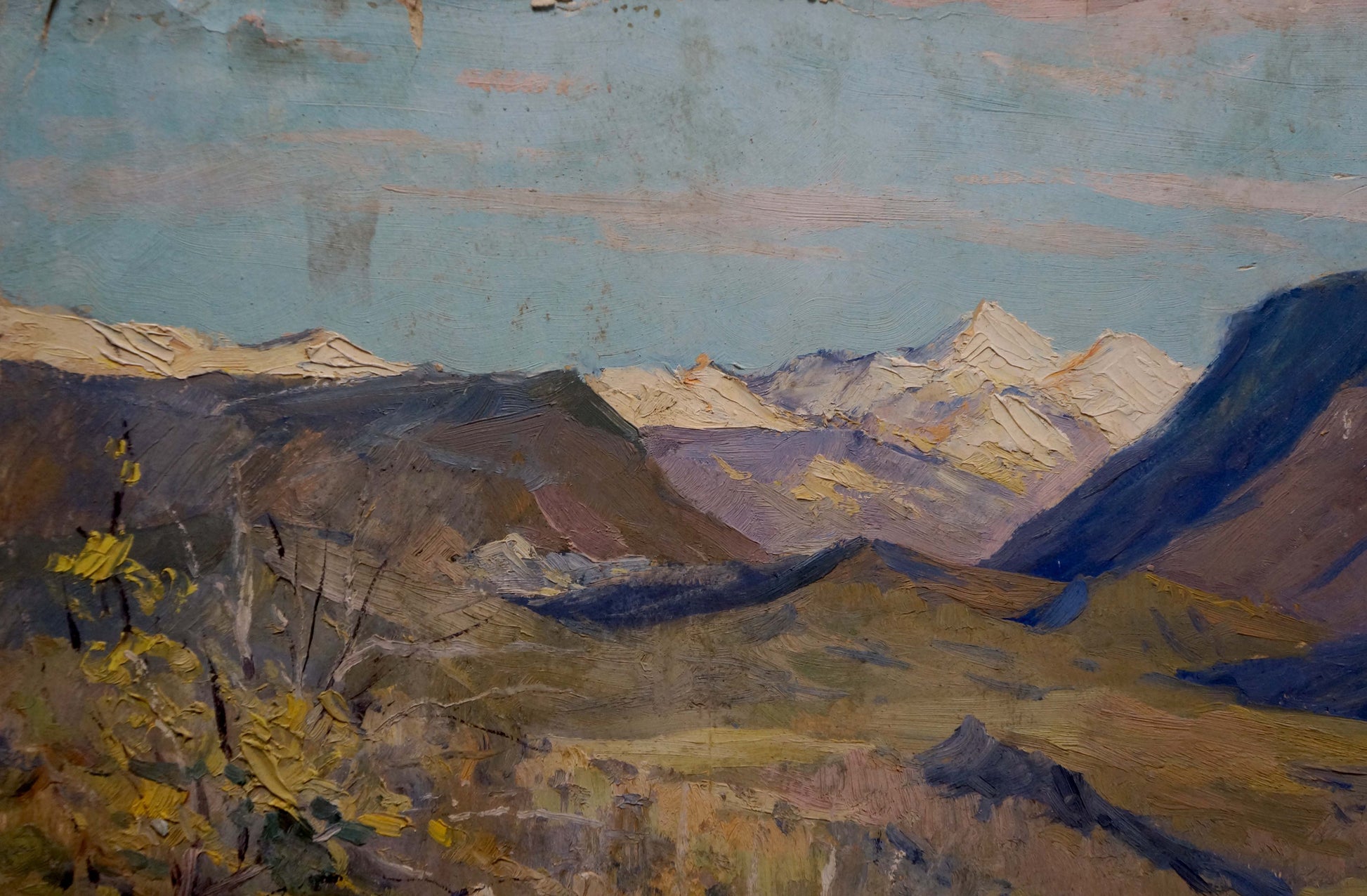 Oil painting of snow-capped mountains by Egorov Boris Kuzmich